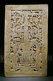 Декоративный рельеф Камень из храма надписей паленке майя - Коллекция: Древняя Америка