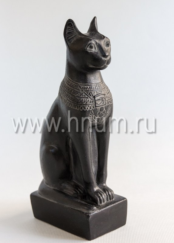 Декоративная гипсовая статуэтка египетская кошка Бастет малая (черная) - Коллекция: Скульптура Древнего Египта