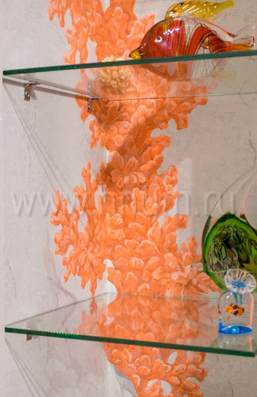 Живописная настенная роспись в ванной комнате - работы на заказ - художественная мастерская БМ ХНУМ