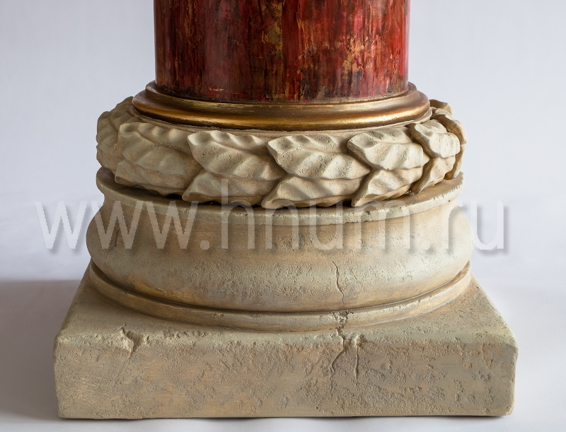 Декоративная колонна-постамент с отделкой имитацией под мрамор и песчаник - на заказ - художественная мастерская БМ ХНУМ