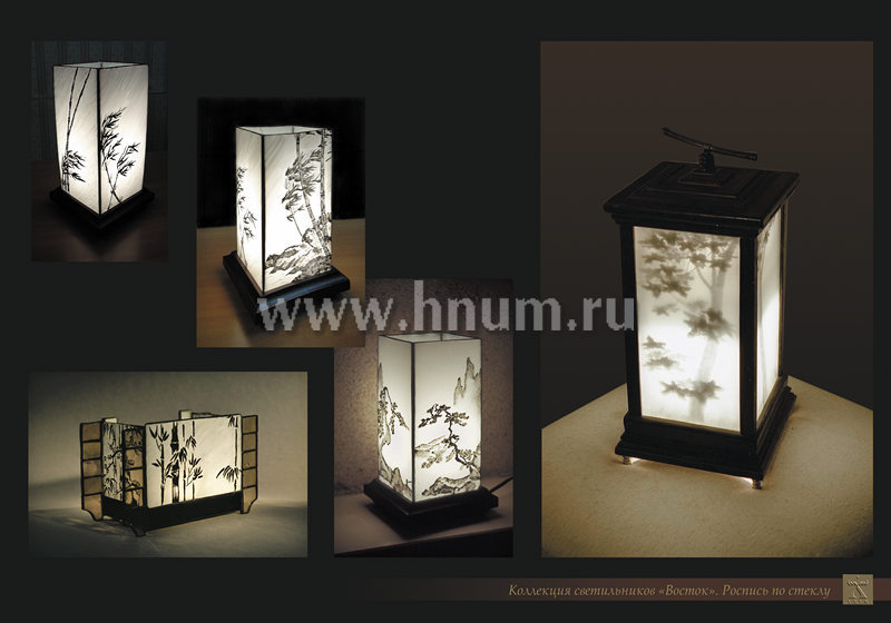 Витражные светильники в китайском стиле (роспись по стеклу)