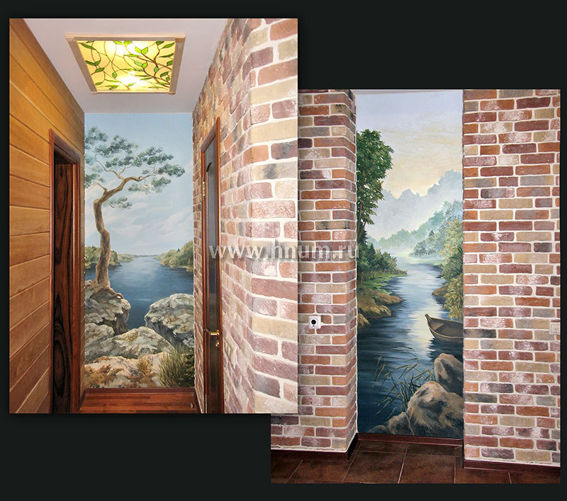 Художественная роспись стен в частной квартире