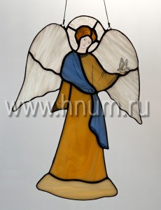 Витраж Ангел с голубем большой (фигурка, подвеска) - Витражи в подарок - купить в интернет магазине БМ ХНУМ