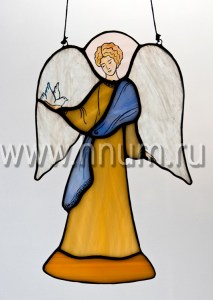 Витраж Ангел с голубем малый (фигурка, подвеска) - Витражи в подарок - купить в интернет магазине БМ ХНУМ